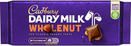 Cadbury Dairy Milk Whole Nut (180g Bar)